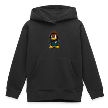 Angry Duck - Wütende Ente - Kinder Premium Organic Hoodie - Schwarz - Vorne - AI Model Kid Male (0cm)