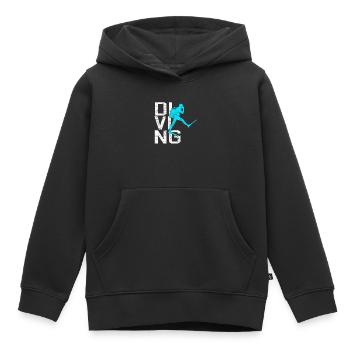 Plonger - Sweat Premium à capuche enfant bio - noir - Devant - AI Model Kid Male (0cm)