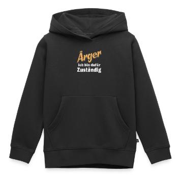 Ärger ich bin dafür Zuständig - Kinder Premium Organic Hoodie - Schwarz - Vorne - AI Model Kid Male (0cm)
