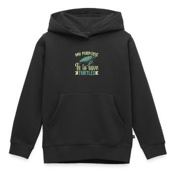 Tortues Tortues marines - Sweat Premium à capuche enfant bio - noir - Devant - AI Model Kid Male (0cm)