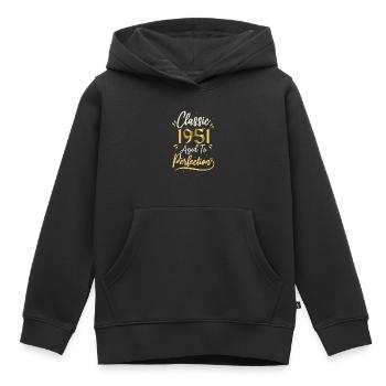 Anniversaire 1951 cadeau 1951 Classic 1951 - Sweat Premium à capuche enfant bio - noir - Devant - AI Model Kid Male (0cm)