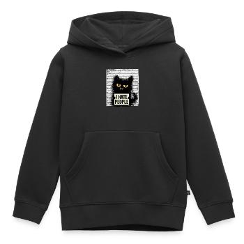 Chat criminel en disant que je déteste les chats des gens - Sweat Premium à capuche enfant bio - noir - Devant - AI Model Kid Male (0cm)
