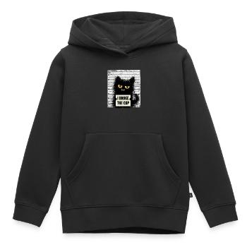 Chat criminel avec des chats disant cadeau drôle - Sweat Premium à capuche enfant bio - noir - Devant - AI Model Kid Male (0cm)