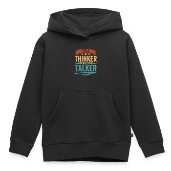 Vintage Introverted Personality I Am A Thinker Not - Kids Premium Organic Hoodie - black - Front - AI Model Kid Male (0cm)