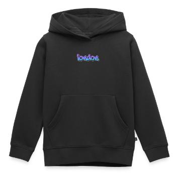 Londres - Sweat Premium à capuche enfant bio - noir - Devant - AI Model Kid Male (0cm)