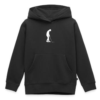 Golf Silhouette - Sweat Premium à capuche enfant bio - noir - Devant - AI Model Kid Male (0cm)