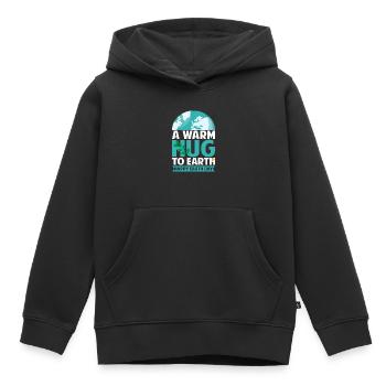 Un Câlin Chaleureux pour la Terre - Sweat Premium à capuche enfant bio - noir - Devant - AI Model Kid Male (0cm)