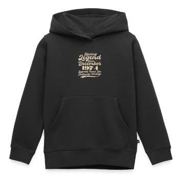 Il était une fois une légende. Décembre 1974 Naissance - Sweat Premium à capuche enfant bio - noir - Devant - AI Model Kid Male (0cm)