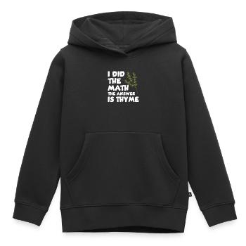 Drôle de dicton de thym - Sweat Premium à capuche enfant bio - noir - Devant - AI Model Kid Male (0cm)