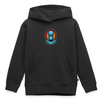 crane de monstre bleu - Sweat Premium à capuche enfant bio - noir - Devant - AI Model Kid Male (0cm)