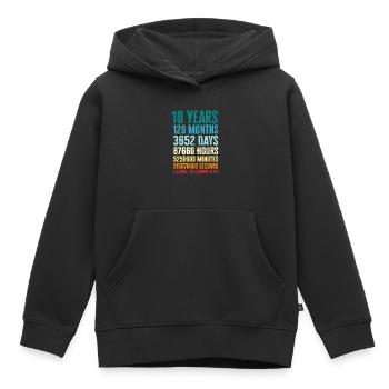 10 Years Happy Birthday 120 Months Level cpmplete - Kids Premium Organic Hoodie - black - Front - AI Model Kid Male (0cm)