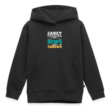 Easily distracted by bow and arrow - Kids Premium Organic Hoodie - black - Front - AI Model Kid Male (0cm)