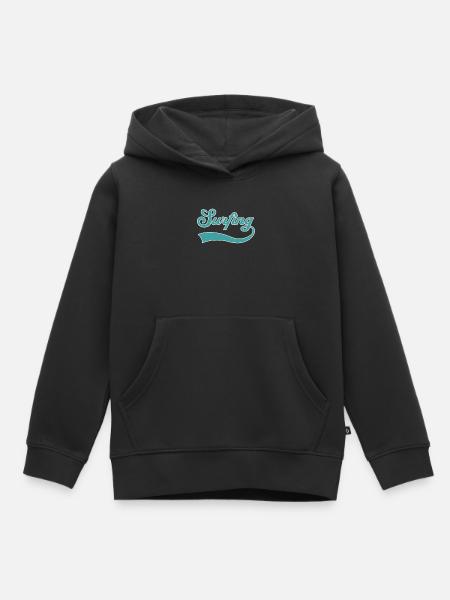 Surfen Schriftzug - Kinder Premium Organic Hoodie - Schwarz