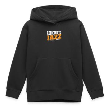 Accro au jazz jazz musique jazz jazz auditeur - Sweat Premium à capuche enfant bio - noir - Devant - AI Model Kid Male (0cm)