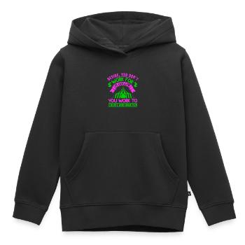 À CÔTÉ DE YU NE TRAVAILLEZ PAS POUR UN DOLLAR VOUS TRAVAILLEZ À CREA - Sweat Premium à capuche enfant bio - noir - Devant - AI Model Kid Male (0cm)