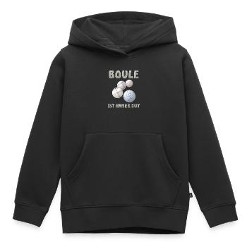 BOULE IST IMMER GUT - Kinder Premium Organic Hoodie - Schwarz - Vorne - AI Model Kid Male (0cm)