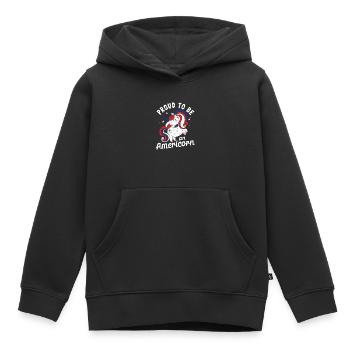 Stolz, ein amerikanisches Einhorn zu sein Einhorn - Kinder Premium Organic Hoodie - Schwarz - Vorne - AI Model Kid Male (0cm)