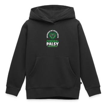Zerebrale Lähmung Palsy Warrior CP - Kinder Premium Organic Hoodie - Schwarz - Vorne - AI Model Kid Male (0cm)