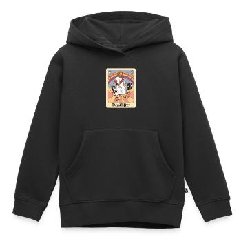 Jesus Tarot Funny Gym Deadlifts Workout Retro - Sweat Premium à capuche enfant bio - noir - Devant - AI Model Kid Male (0cm)