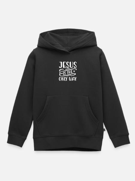 Jeesus on ainoa tapa Raamatun jae kristillinen - Lasten Premium huppari luomu - musta