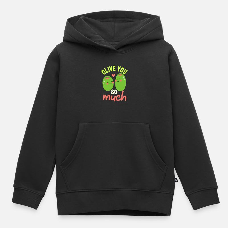 Olive tu as tellement de chemise de paire - Sweat Premium à capuche enfant bio - noir