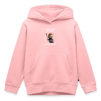 Je suis juste le serviteur drôle de chat royal - Sweat Premium à capuche enfant bio - rose - Devant - AI Model Kid Female (0cm)