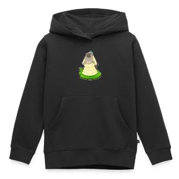 Mariage au voile de mariée avec cheval - Sweat Premium à capuche enfant bio - noir - Devant - AI Model Kid Male (0cm)