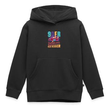 90er 90s Retro Damals war alles besser - Kinder Premium Organic Hoodie - Schwarz - Vorne - AI Model Kid Male (0cm)