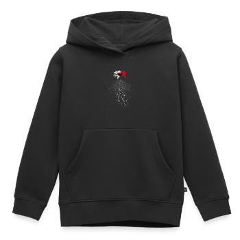 Rot weiße Blume bricht durch den Asphalt Straße - Kinder Premium Organic Hoodie - Schwarz - Vorne - AI Model Kid Male (0cm)