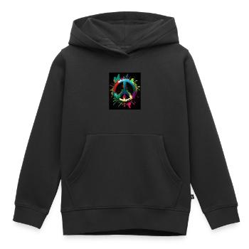 Symbole abstrait de la paix - Sweat Premium à capuche enfant bio - noir - Devant - AI Model Kid Male (0cm)