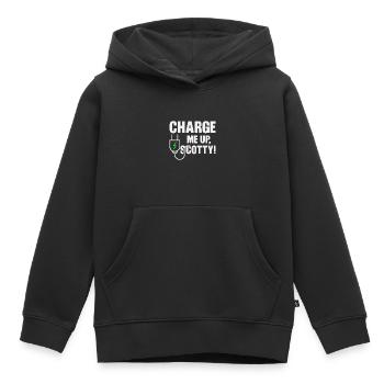Véhicule électrique - Sweat Premium à capuche enfant bio - noir - Devant - AI Model Kid Male (0cm)
