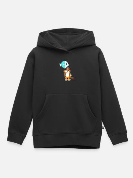 Tiger Luftballon - Kinder Premium Organic Hoodie - Schwarz