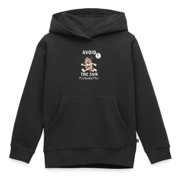 SONNENSCHUTZ EISCREME AVOID THE SUN - Kinder Premium Organic Hoodie - Schwarz - Vorne - AI Model Kid Male (0cm)