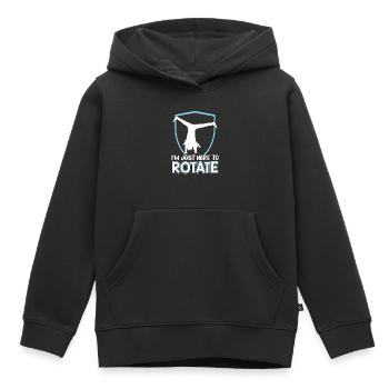 Je suis juste là pour tourner - Cartwheel - Sweat Premium à capuche enfant bio - noir - Devant - AI Model Kid Male (0cm)