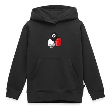 Cue Sport Billard Cricket Golf Easter Eggs Balls - Sweat Premium à capuche enfant bio - noir - Devant - AI Model Kid Male (0cm)