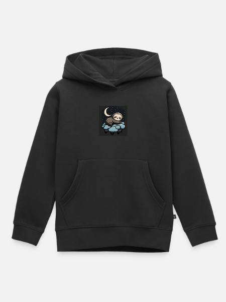 Schlafendes Faultier - Kinder Premium Organic Hoodie - Schwarz