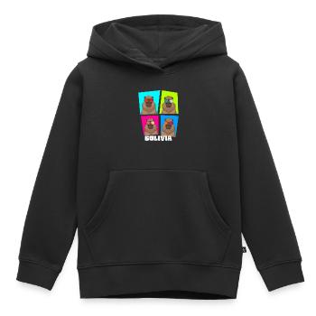 Witziges Capybara Bolivien Südamerika - Kinder Premium Organic Hoodie - Schwarz - Vorne - AI Model Kid Male (0cm)