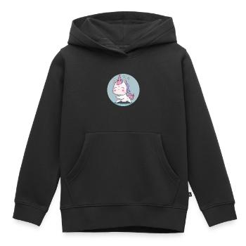 Chibi Yoga Unicorn - Kids Premium Organic Hoodie - black - Front - AI Model Kid Male (0cm)