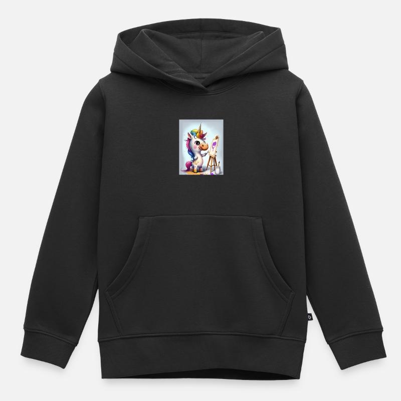 Artiste licorne - Sweat Premium à capuche enfant bio - noir