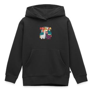 Alpaka Backpacker Südamerika Bolivien - Kinder Premium Organic Hoodie - Schwarz - Vorne - AI Model Kid Male (0cm)