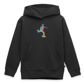 Fußballer Farbspritzer Fußball Kids Fußballspieler - Kinder Premium Organic Hoodie - Schwarz - Vorne - AI Model Kid Male (0cm)