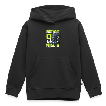 Shark Ninja I'm 9 - Action Unterwasser Geburtstag - Kinder Premium Organic Hoodie - Schwarz - Vorne - AI Model Kid Male (0cm)