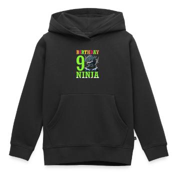 Shark Ninja I'm 9 - Action Unterwasser Geburtstag - Kinder Premium Organic Hoodie - Schwarz - Vorne - AI Model Kid Male (0cm)