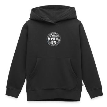 April 1976. Geburtstagsgeschenk April 1976 April - Kinder Premium Organic Hoodie - Schwarz - Vorne - AI Model Kid Male (0cm)