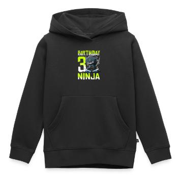 Shark Ninja I'm 3 - Action Underwater Birthday - Kids Premium Organic Hoodie - black - Front - AI Model Kid Male (0cm)