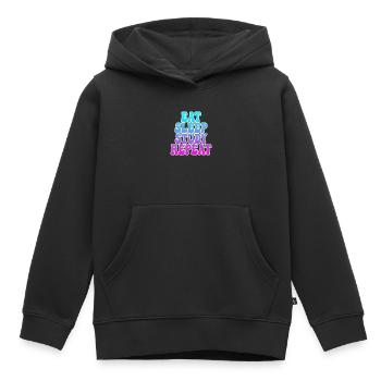 Eating Sleeping Studying - Kids Premium Organic Hoodie - black - Front - AI Model Kid Male (0cm)