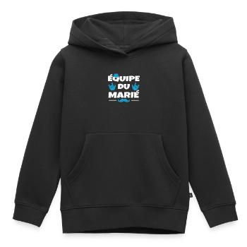 Équipe du Marié EVG Humour Enterrement de vie - Sweat Premium à capuche enfant bio - noir - Devant - AI Model Kid Male (0cm)