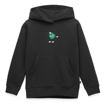 Cartoon Globus Lustiges Geographie Lehrer Erdkunde - Kinder Premium Organic Hoodie - Schwarz - Vorne - AI Model Kid Male (0cm)