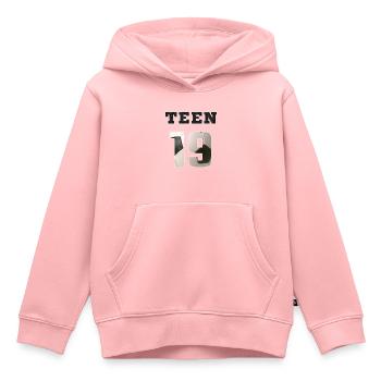 Fussball TEEN 19 Soccer - Kinder Premium Organic Hoodie - Rosa - Vorne - AI Model Kid Female (0cm)