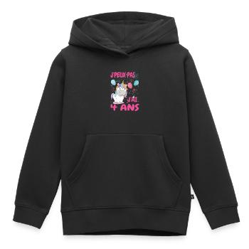 licorne originale rigolote fille 4 ans - Sweat Premium à capuche enfant bio - noir - Devant - AI Model Kid Male (0cm)